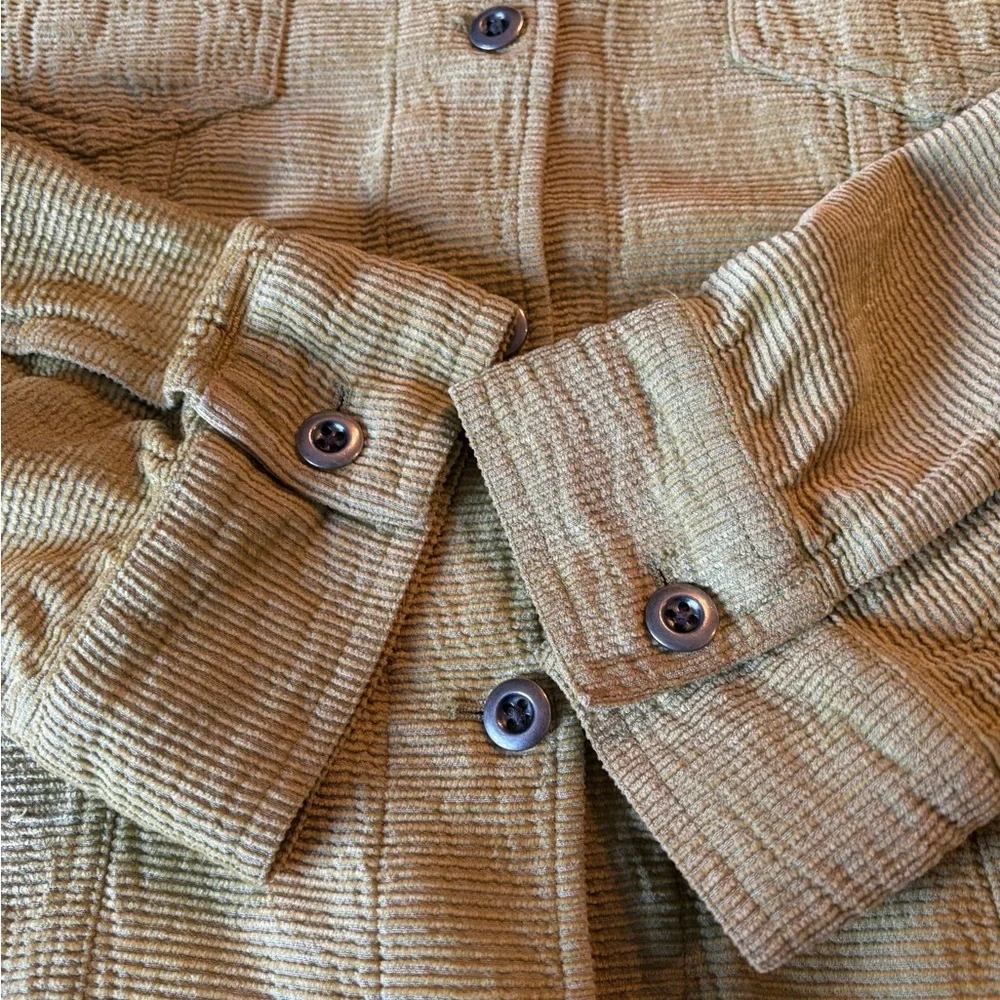 Chico's Light Green Button-Up Shirt Jacket size 3=large